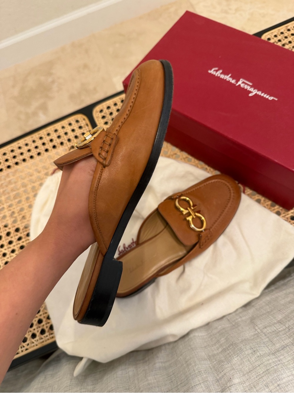 Salvatore Ferragamo Leather Gancici Mules - Picture 5 of 7
